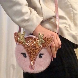 Y2K DEER FUR GLITTER SPARKLE PURSE